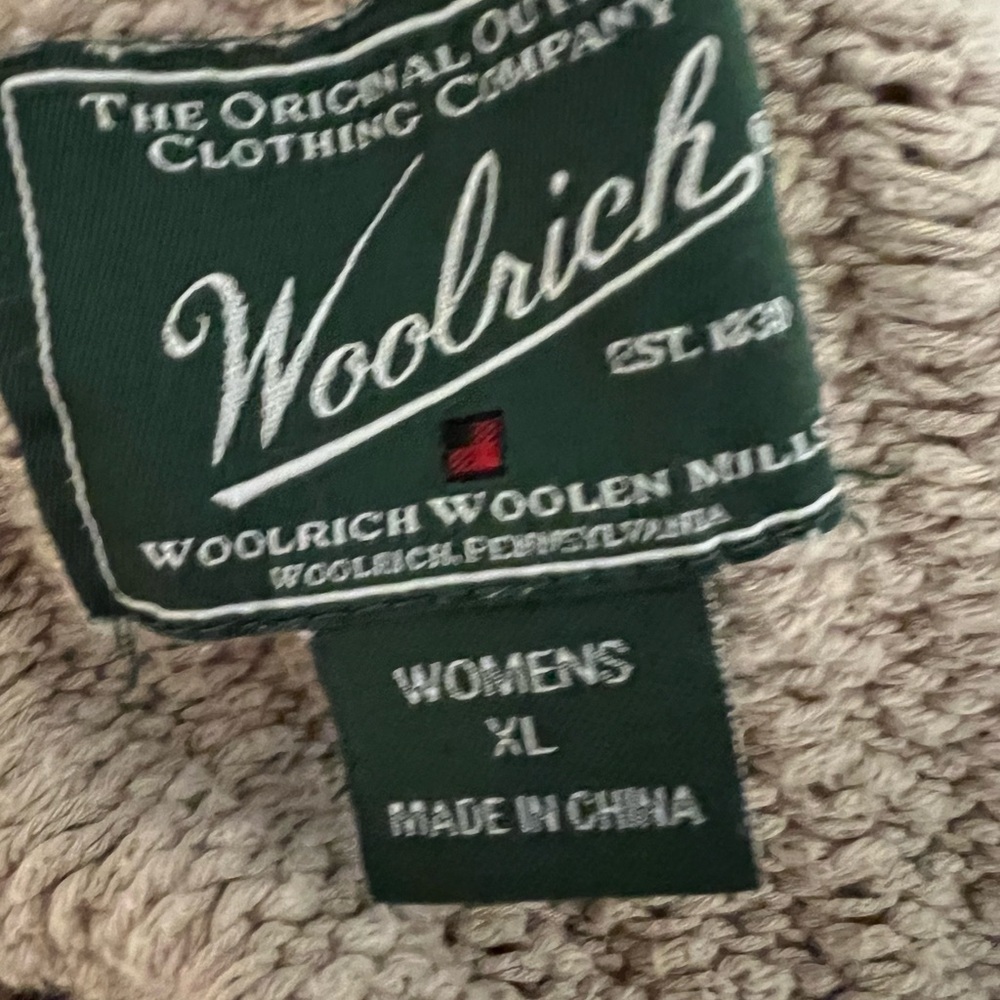 Woolrich XL Dark Stone Beige 100% Cotton Short Sleeve Drape Knitted Cardigan - Picture 5 of 7